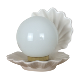 Opaline shell and pearl lamp, ceramics