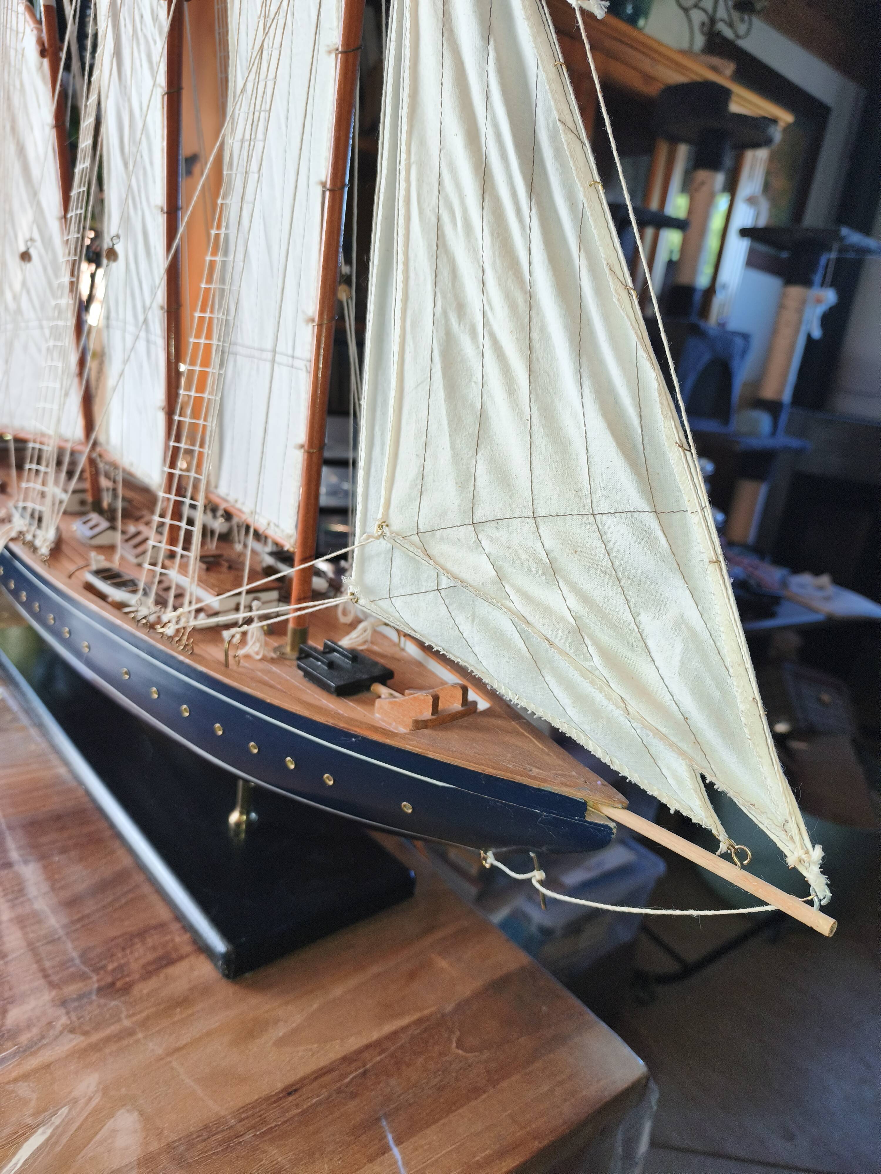 Large model of a three-masted ship, 105 cm x 100 cm x 20 cm.