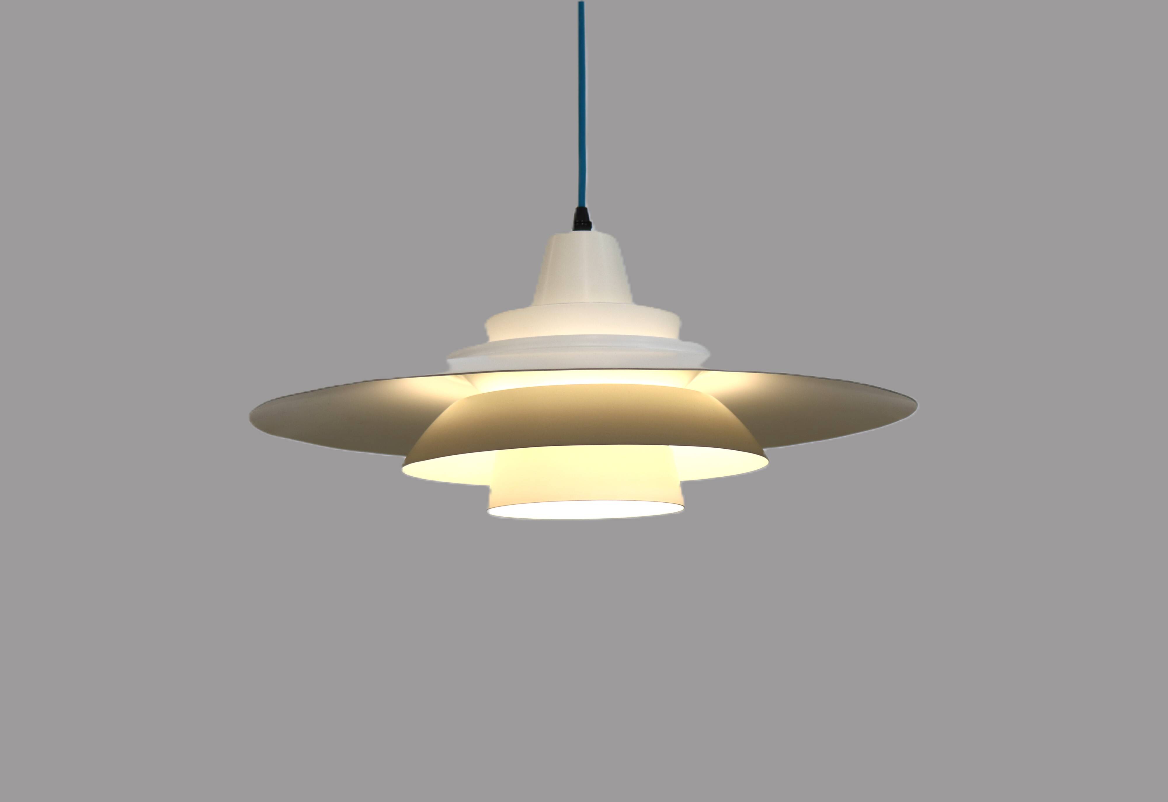 Vintage David Mogensen White Pendant Lamp, Super Light A/S, Danish Mid-Century