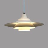 Vintage David Mogensen White Pendant Lamp, Super Light A/S, Danish Mid-Century
