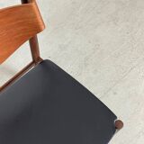 Skulptural Teak Beside Chair Denmark 50s