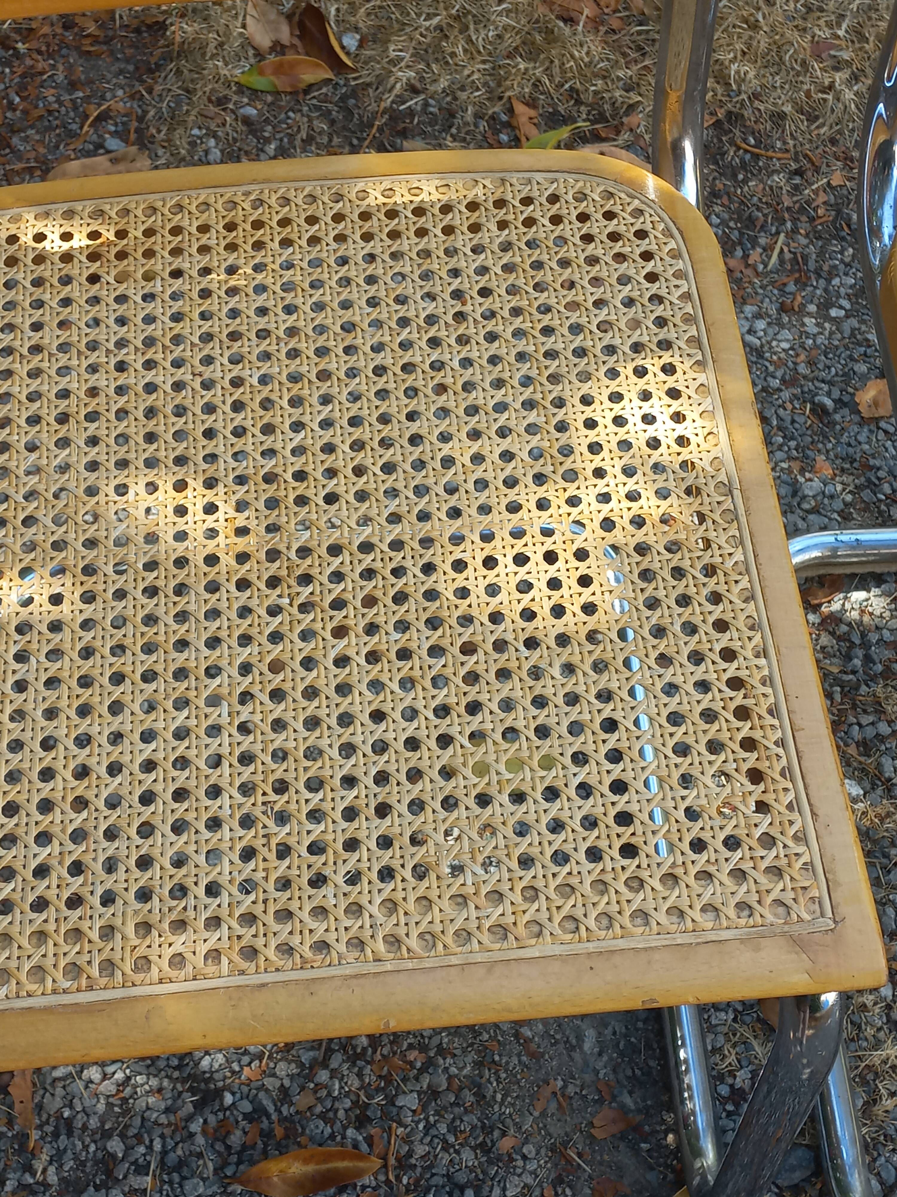 Set of 3 Cesca B32 chairs by Marcel Breuer