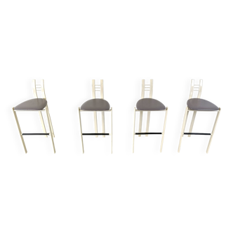 Set of 4 postmodern bar stools, 1980s
