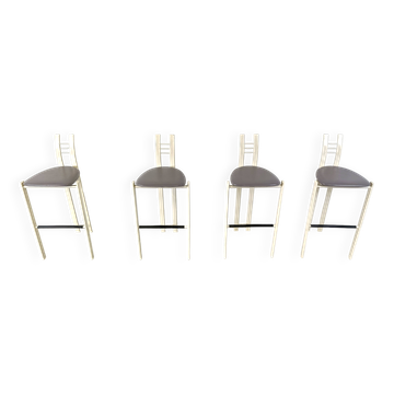 Set of 4 postmodern bar stools, 1980s