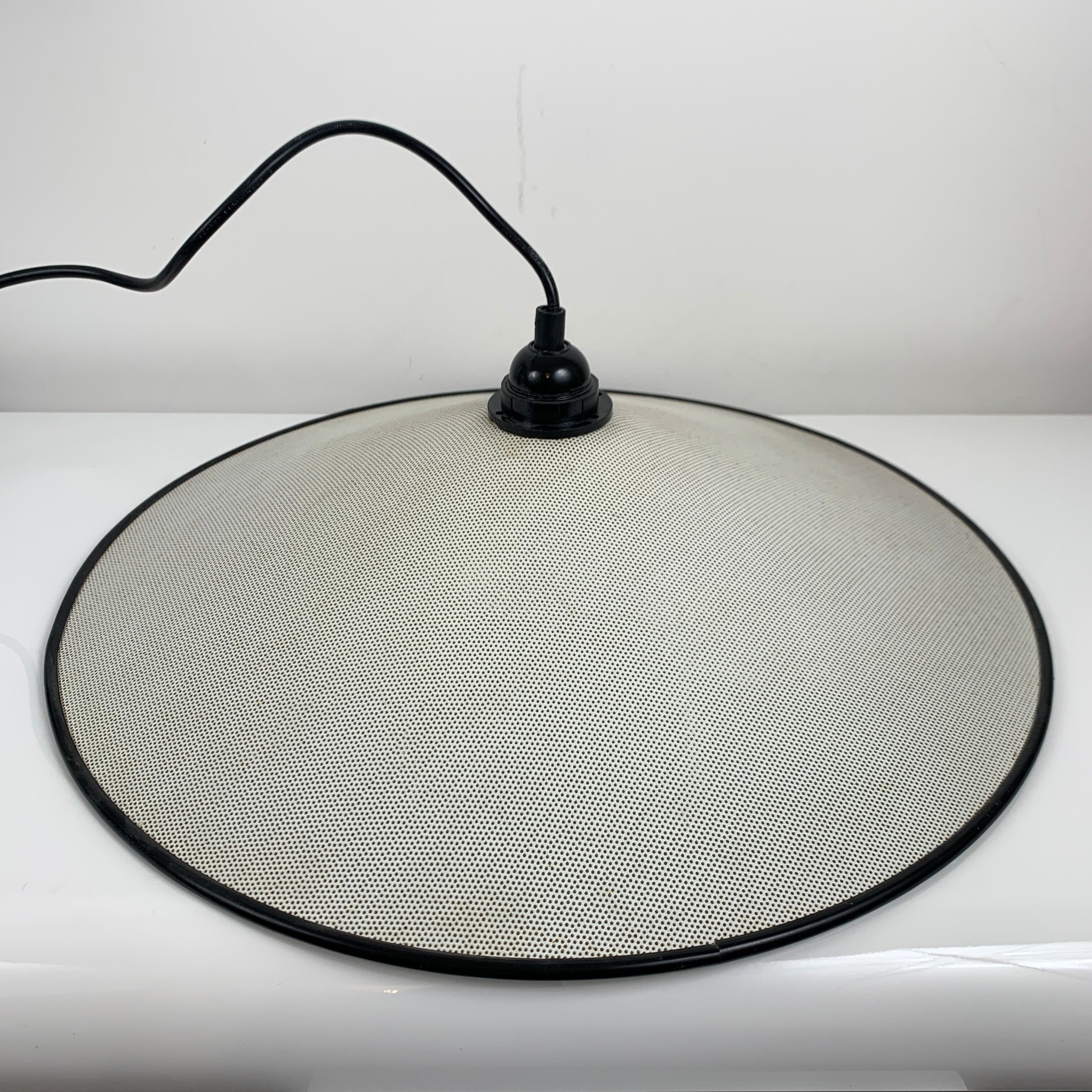 White perforated tole hanging