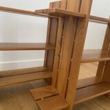 Pair of shelves/bookcases in elm by Roland Haeusler for Maison Regain.
