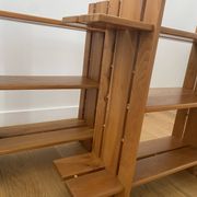 Pair of shelves/bookcases in elm by Roland Haeusler for Maison Regain.