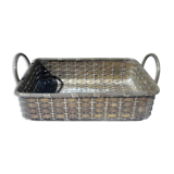 Basket braided in silver metal 19th