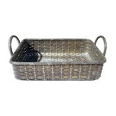 Basket braided in silver metal 19th
