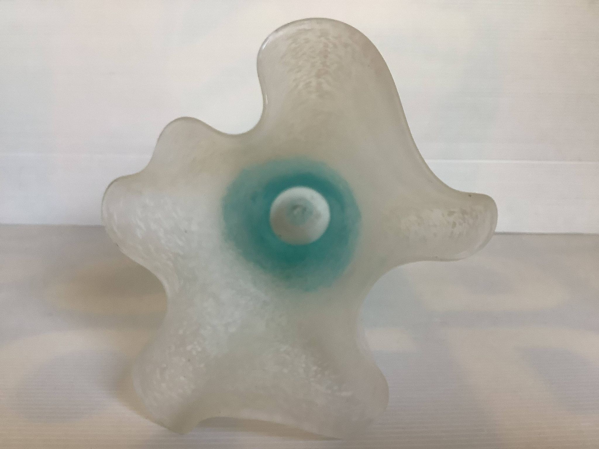 Vase mouchoir pâte de verre bicolore