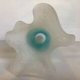 Vase mouchoir pâte de verre bicolore