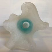 Vase mouchoir pâte de verre bicolore