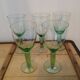 5 large green stemmed glasses