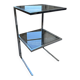 Table d’appoint en verre fumé et métal chromé – Design vintage