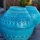 Pair of vases shaped ball stylish Asian. Glazed ceramic