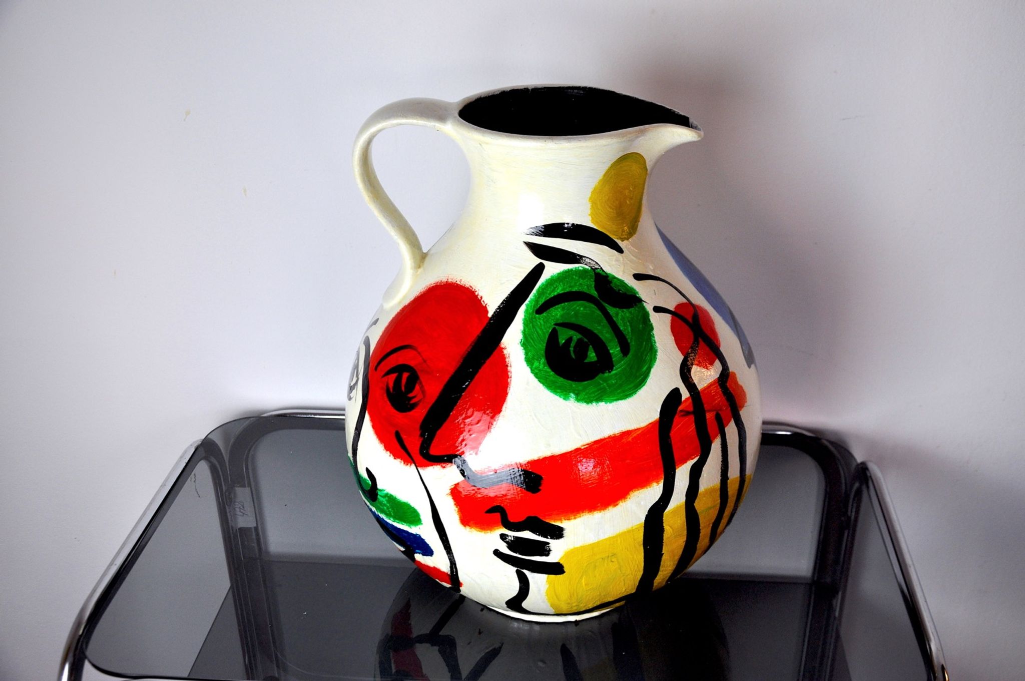 Vase peint par Peter Robert Keil, signé, Allemagne, 1984
