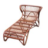 vintage rattan chaise longue 1970 Viggo Boesen