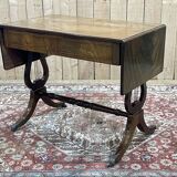 English flat desk with shelves, 1950s work in mahogany