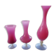 Lot de vases en opaline rose