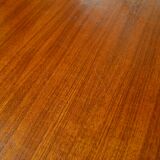 Dining table Pierre Guariche, teak and black steel from the 1960s with extension.