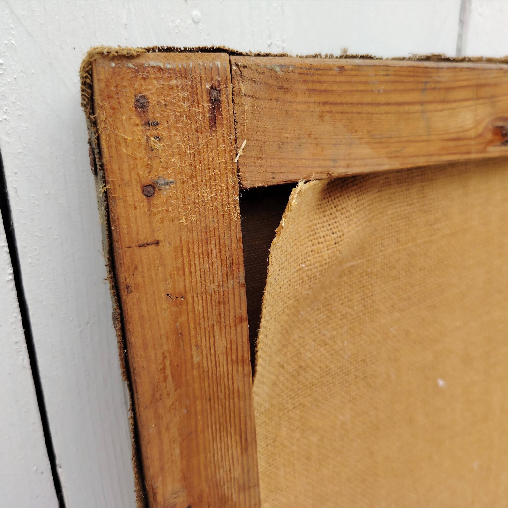 Portrait of grandfather, oil on canvas, L. Lambert, vintage