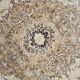 Vintage Turkish rug in beige and brown with floral medallion, 192 × 294 cm