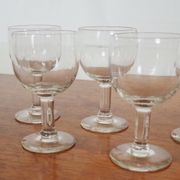 6 old balloon glasses – Bistrot style – XXth century