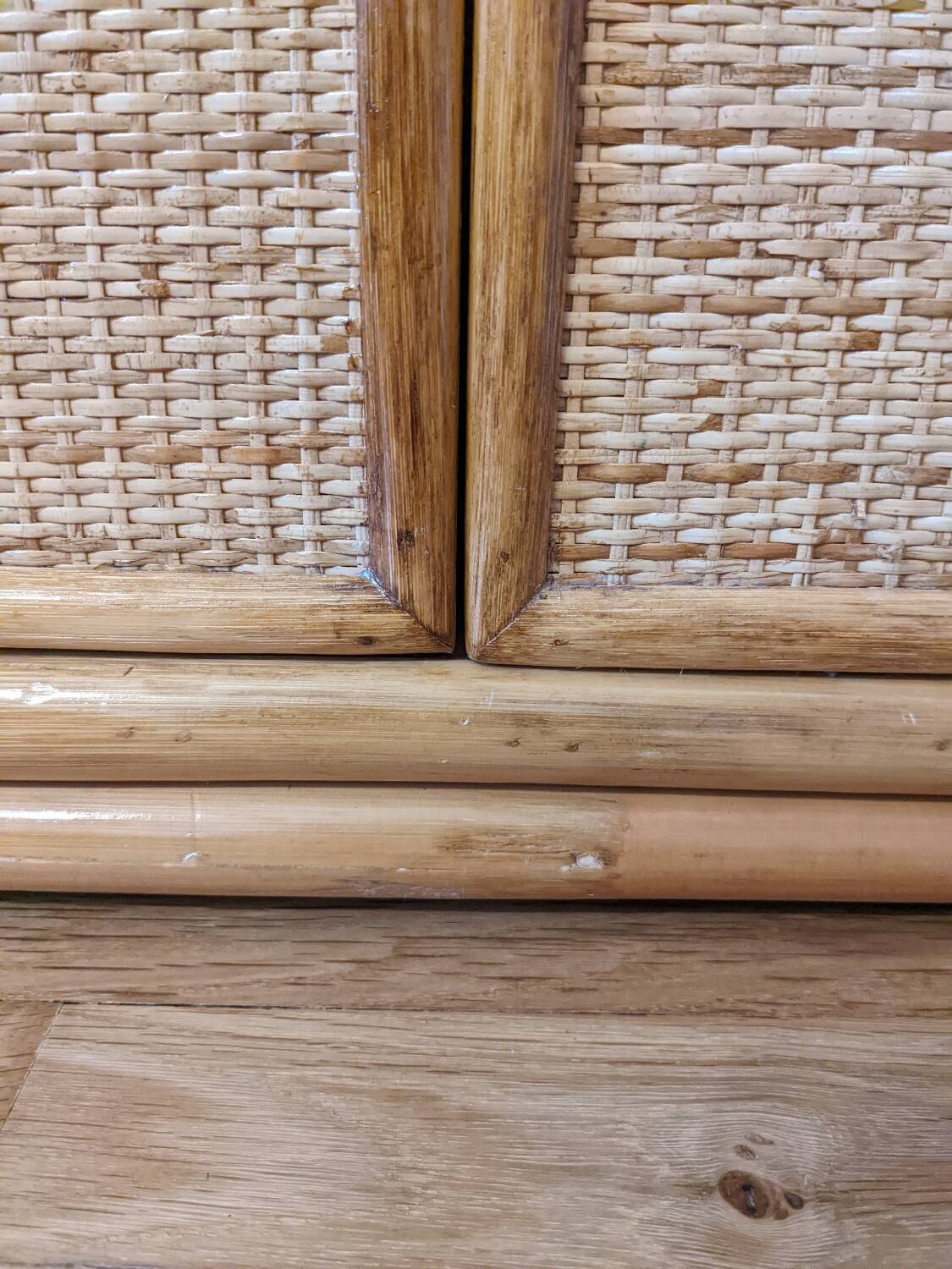 Rattan and wicker chest of drawers