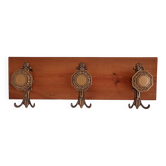Wall-mounted coat rack 3 hooks brass vcr italy - vintage decoration