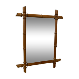 Miroir encadrement bambou début XXème 60 X 45 cm
