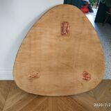 Tripod table in black formica and oak