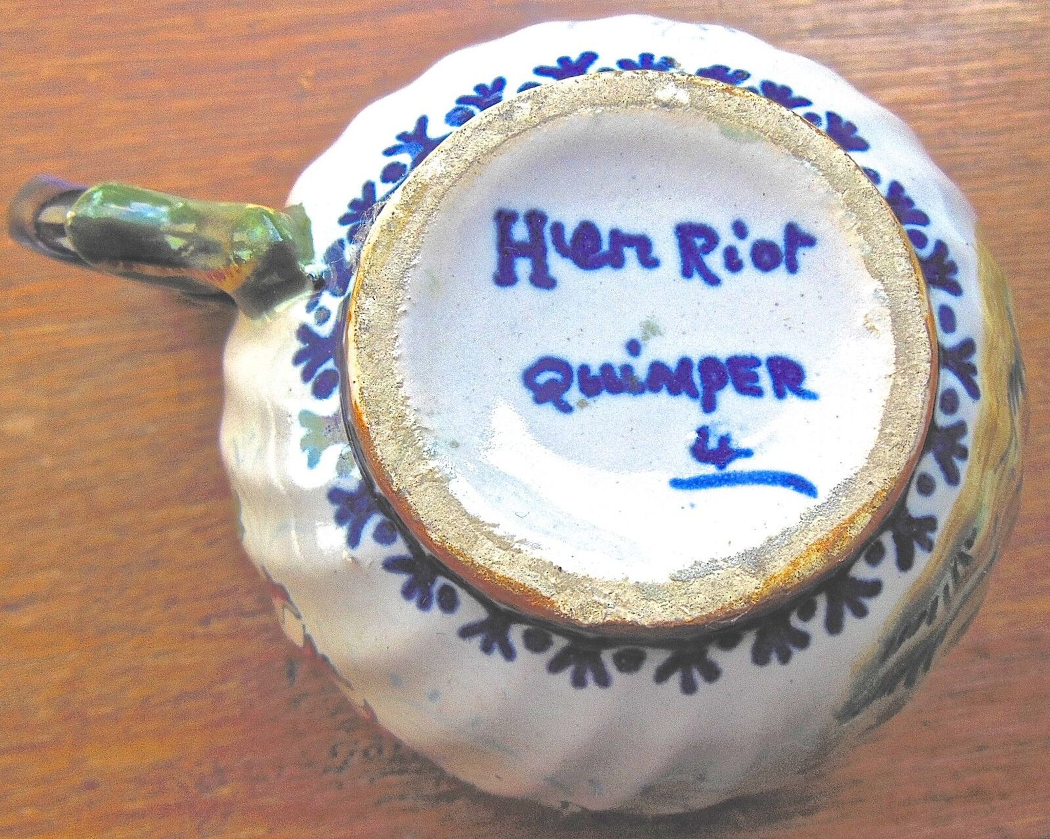 Cup & under old cup - godronnée - henriot - quimper