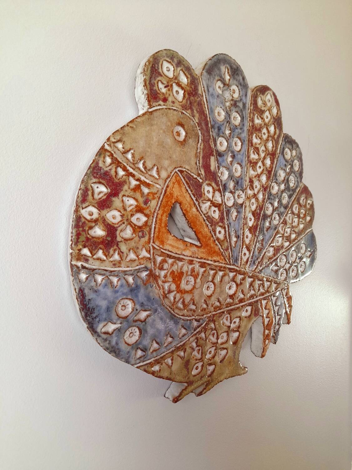 Ceramic peacock Dominique Pérot, 1960.