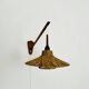 Lampe murale en teck et raffia ajustable