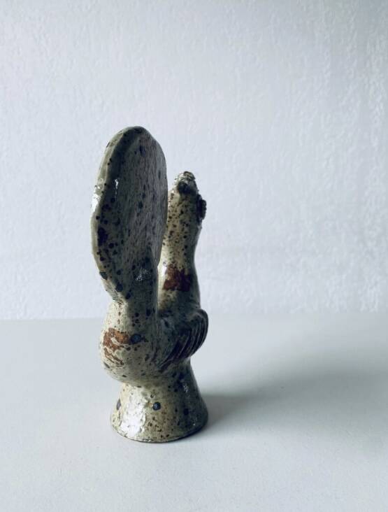 Sandstone rooster signed André Rozay, La Borne