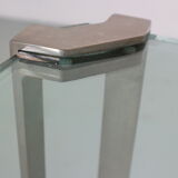 Peter Ghyczy for Ghyzcy Square Glass Coffee Table, 1970's Hollywood Regency