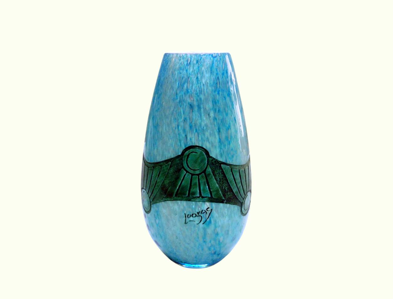 Vase François-Théodore LEGRAS (1839-1916) "Vimoutiers" wheel-engraved 1900