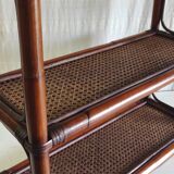 Rattan and cane wall shelf - late 20th century