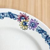 Assiette sur pied / Longchamp / terre de fer polychrome