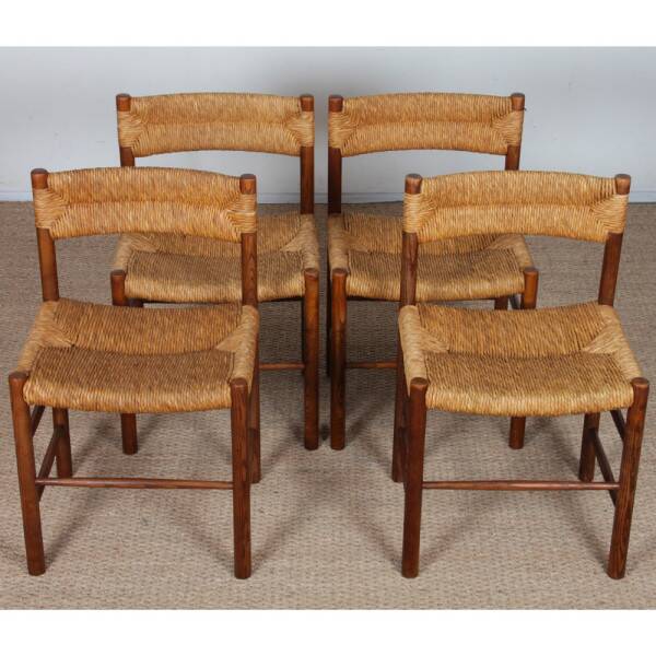 Set of 4 chairs model Dordogne, edition Sentou, 1950.