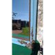 Former mirror frame painted blue and old gold 98cmx82cm