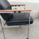 Fauteuil vintage cuir et teck