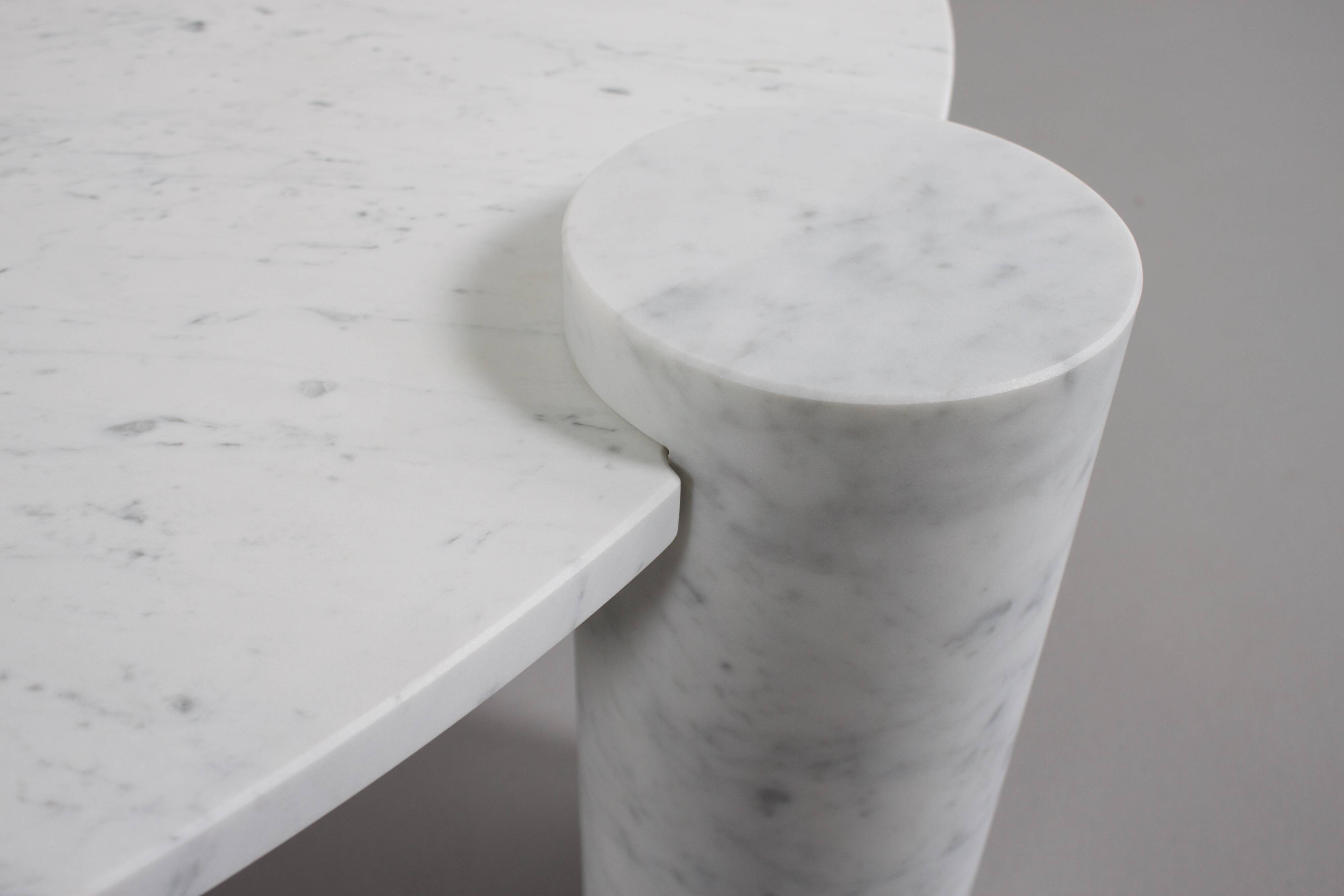 Large Impressive Carrara Marble Coffee Table Made in Italy, 1970s