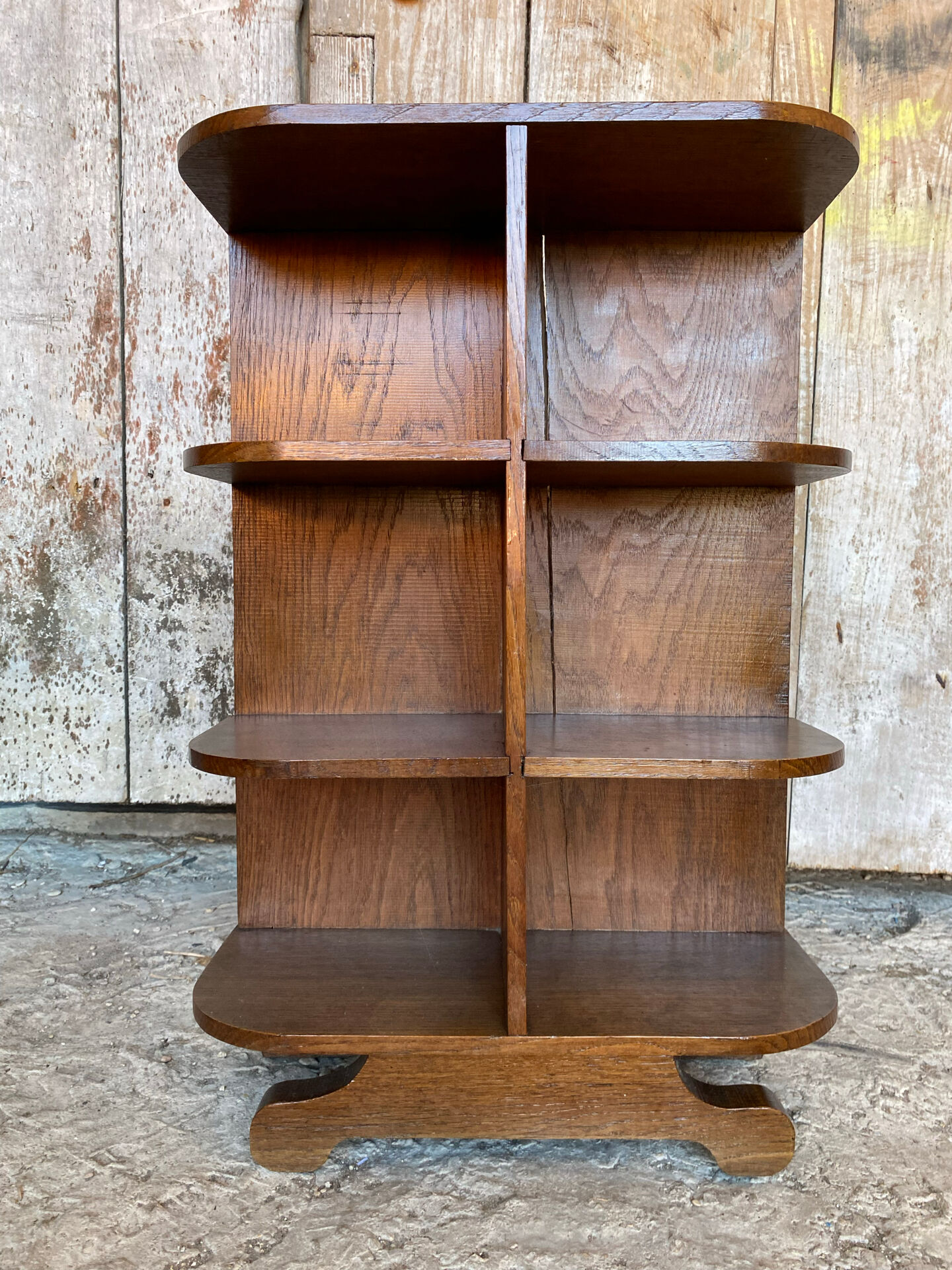 Shelf antique furniture art deco oak wood 1920s 1930s vintage