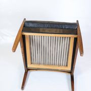 Armchair Made In Rosewood & Black Leather Cushions By Hans Olsen From 1960s