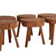 6 Raw Log Stools or Bedside Tables France circa 1970