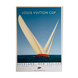 Poster Razzia Louis Vuitton Cup - Auckland New Zeland - Signed by the artist - On linen