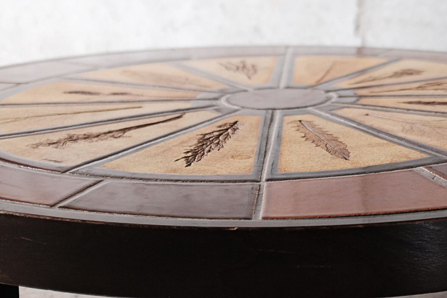 Coffee table "herbarium" oval bu Roger Capron in ceramic circa 1965