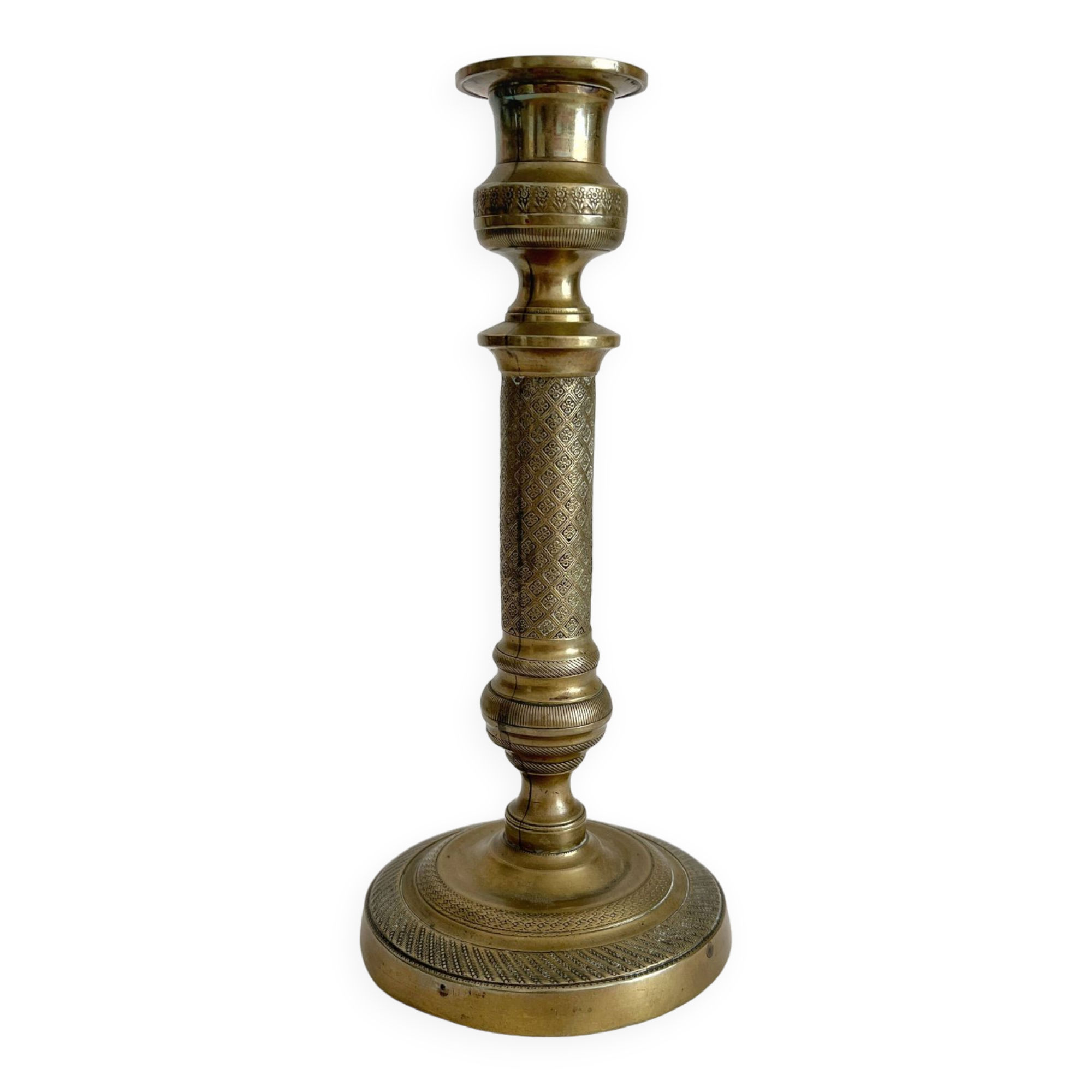 Antique brass candlestick candle holder decorated vintage