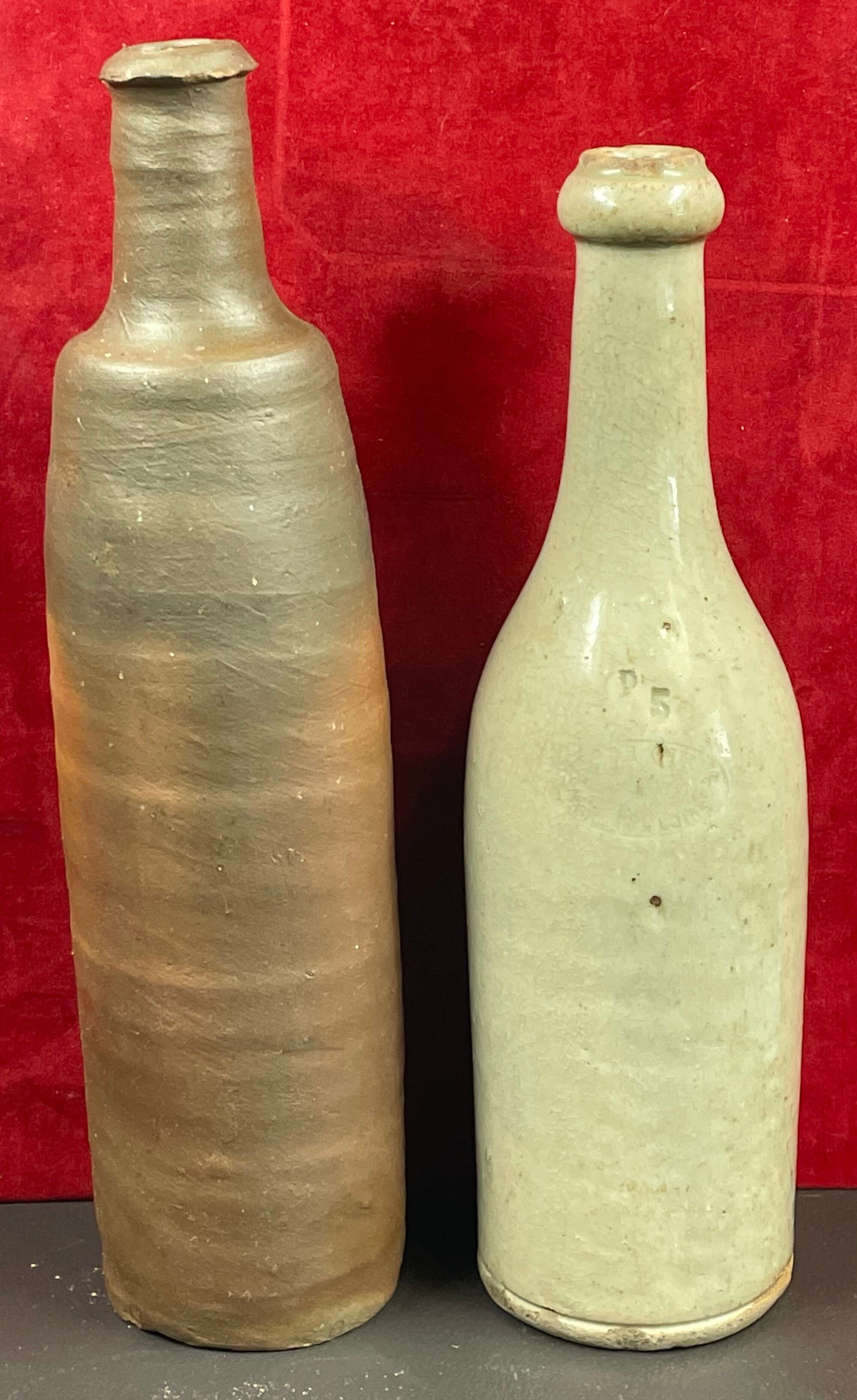 Set of 2 earthenware bottles